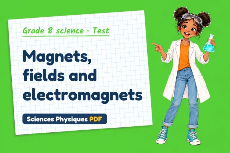 Electromagnet test with answers for grade 8 science (free PDF download)