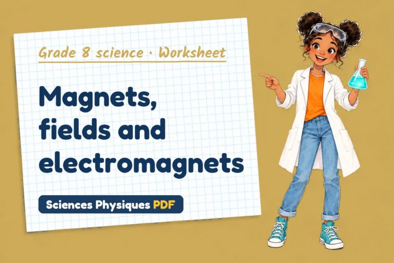 Electromagnet worksheet with answers for grade 8 science (free PDF download)
