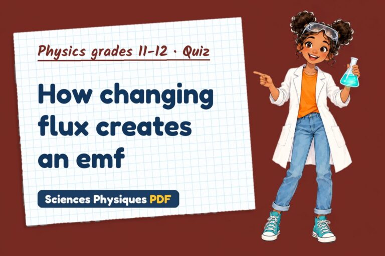 Electromagnetic induction quiz for A Level physics: 10 questions with answers