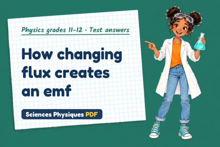 Electromagnetic induction test answers and mark scheme for A Level physics (free PDF download)