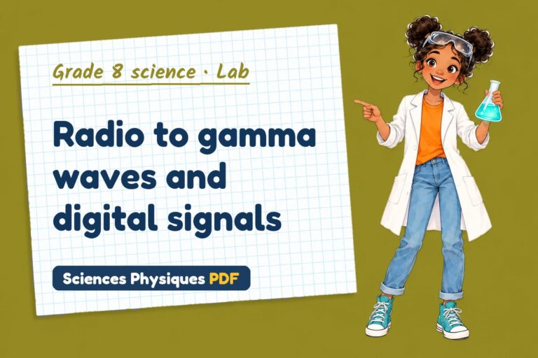 Electromagnetic spectrum lab for grade 8 science: practical with sample results (free PDF download)
