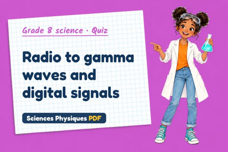 Electromagnetic spectrum quiz for grade 8 science: 10 questions with answers