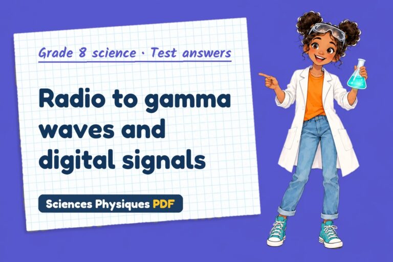 Electromagnetic spectrum test answers and mark scheme for grade 8 science (free PDF download)