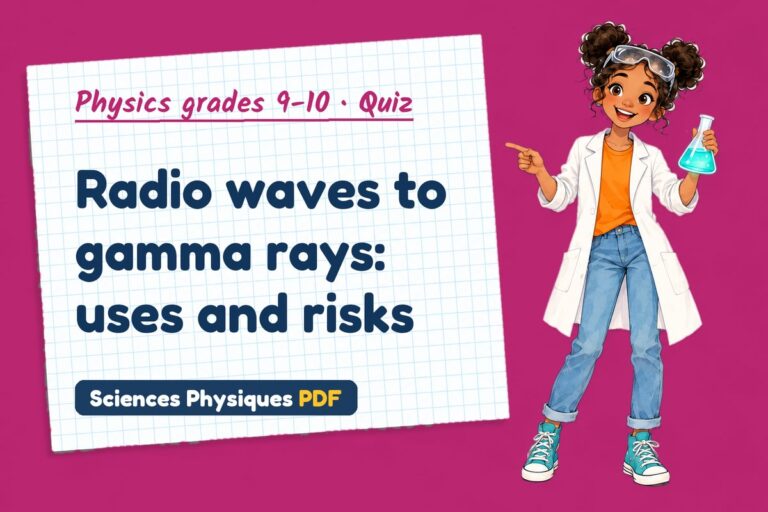 Electromagnetic spectrum quiz for GCSE physics: 10 questions with answers