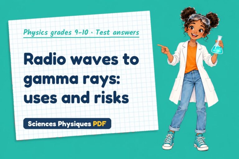 Electromagnetic spectrum test answers and mark scheme for GCSE physics (free PDF download)