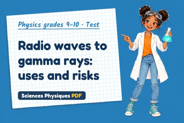 Electromagnetic spectrum test with answers for GCSE physics (free PDF download)