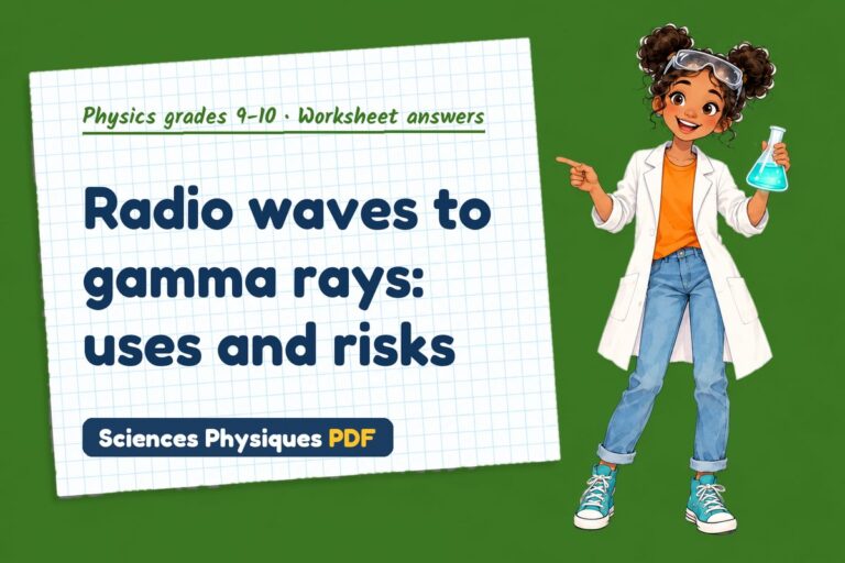 Electromagnetic spectrum worksheet answers for GCSE physics (free PDF download)