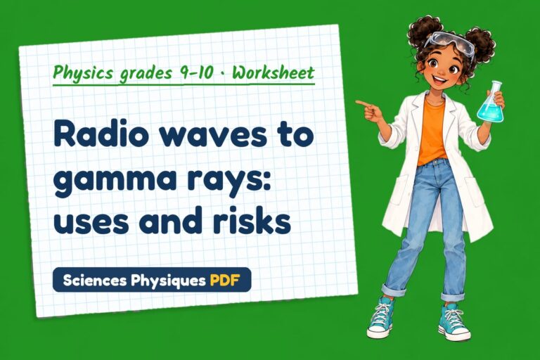 Electromagnetic spectrum worksheet with answers for GCSE physics (free PDF download)