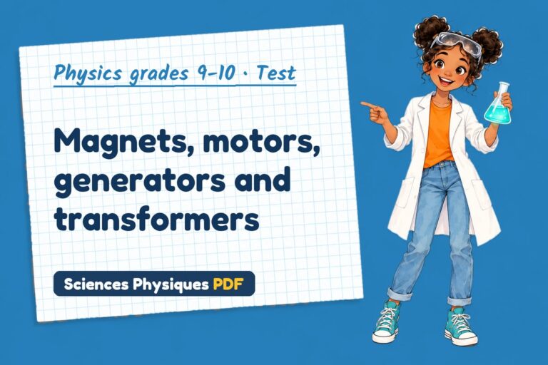 Electromagnetism test with answers for GCSE physics (free PDF download)