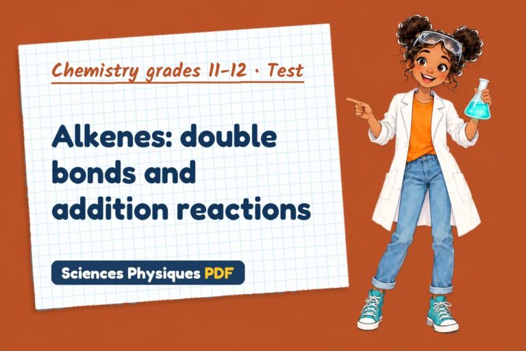 Electrophilic addition test with answers for A Level chemistry (free PDF download)