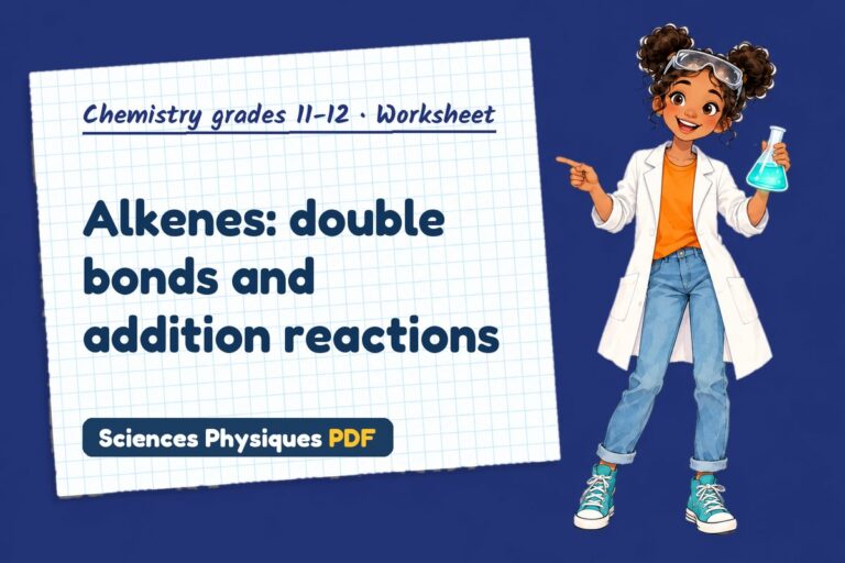Electrophilic addition worksheet with answers for A Level chemistry (free PDF download)