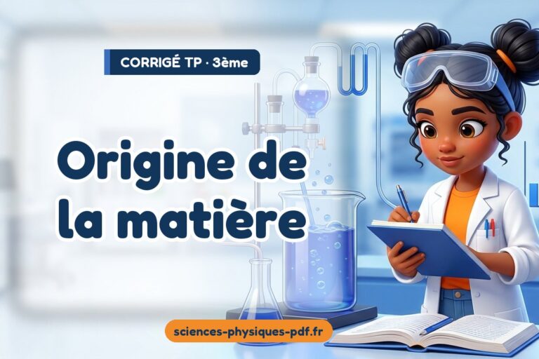 Origine de la matière : corrigé du TP de sciences physiques 3e – PDF gratuit à télécharger et imprimer