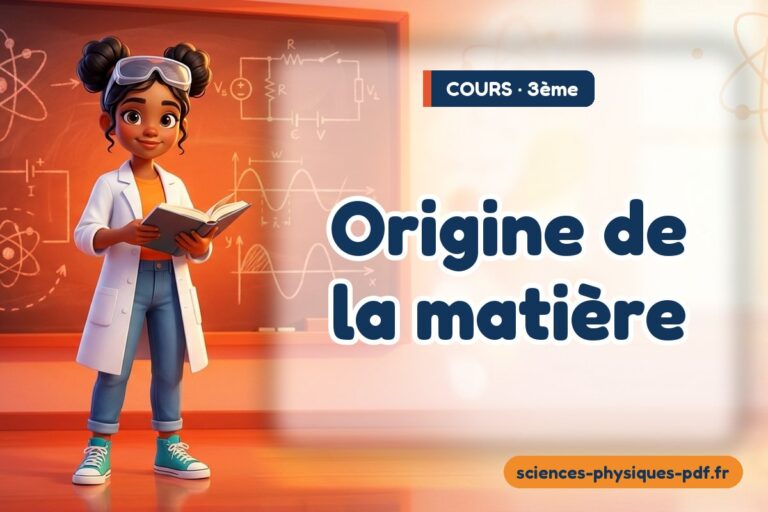Origine de la matière : cours de sciences physiques en 3e – PDF gratuit à télécharger et imprimer
