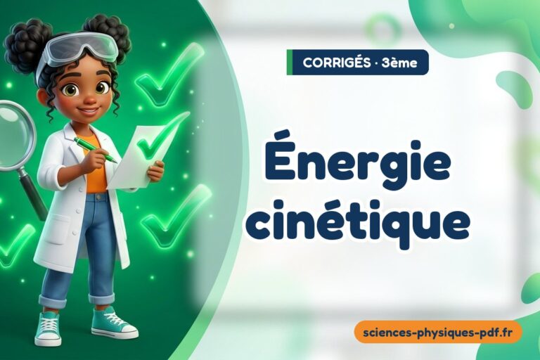 Énergie cinétique : corrigé des exercices de sciences physiques 3e – PDF gratuit à télécharger et imprimer