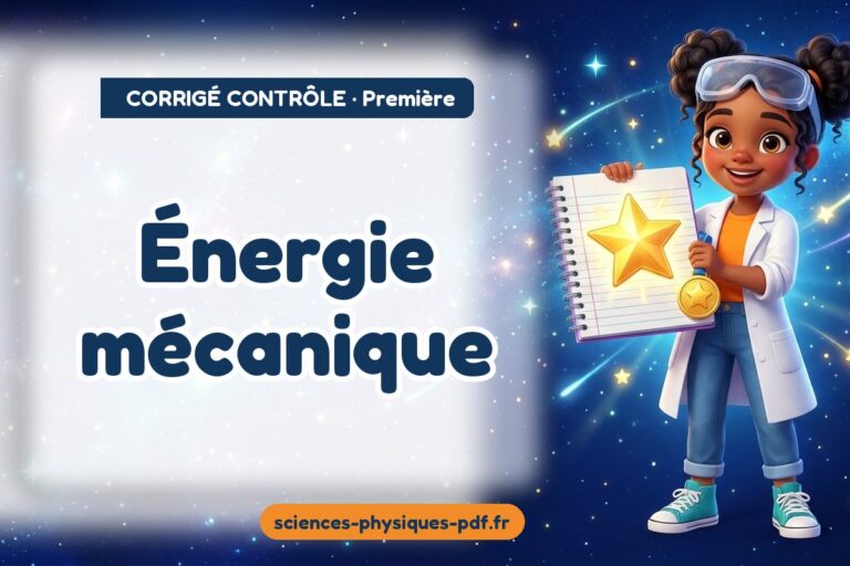 Énergie mécanique : corrigé du contrôle de sciences physiques première – PDF gratuit à télécharger et imprimer