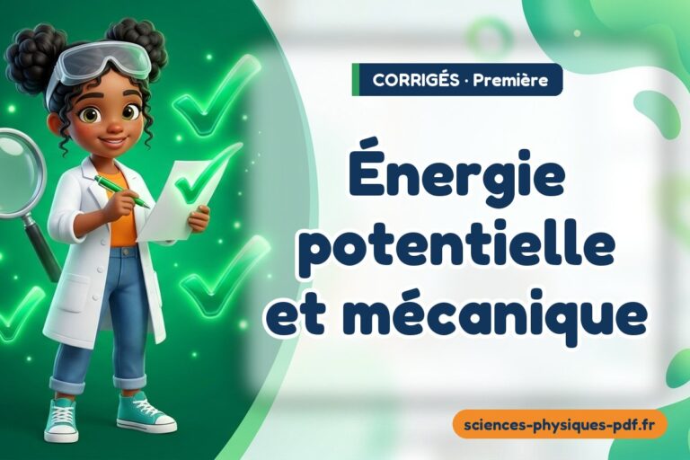 Énergie potentielle et mécanique : corrigé des exercices physique première – PDF gratuit à télécharger et imprimer