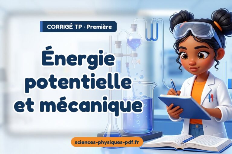 Énergie potentielle et mécanique : corrigé du TP physique-chimie première – PDF gratuit à télécharger et imprimer