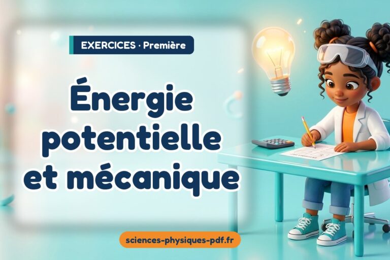 Énergie potentielle et mécanique : exercices de physique-chimie première – PDF gratuit à télécharger et imprimer