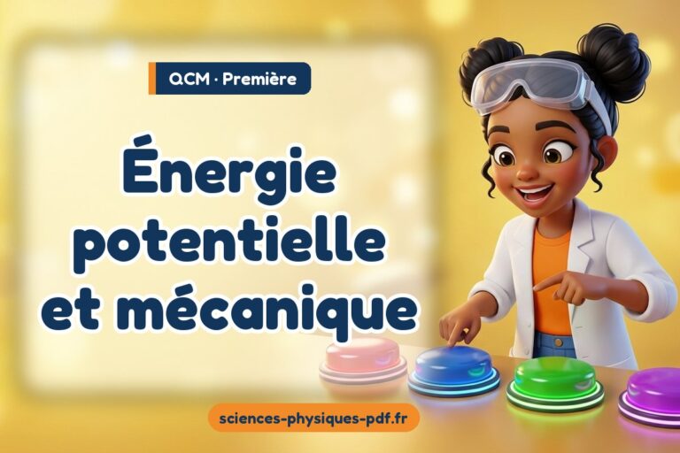 Énergie potentielle et mécanique : QCM de physique-chimie en première