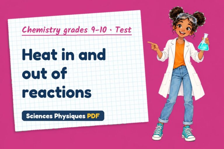 Energy changes test with answers for GCSE chemistry (free PDF download)