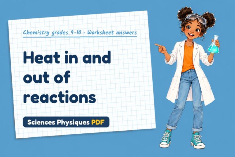 Energy changes worksheet answers for GCSE chemistry (free PDF download)