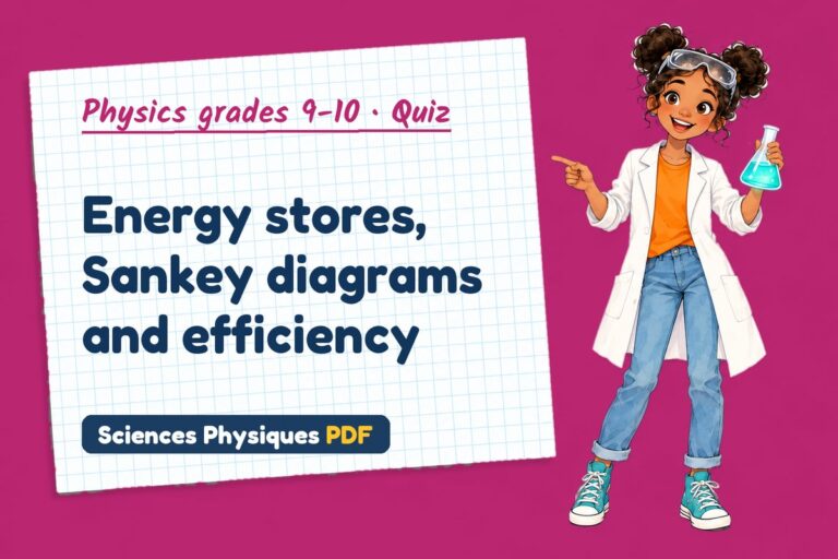 Energy efficiency quiz for GCSE physics: 10 questions with answers