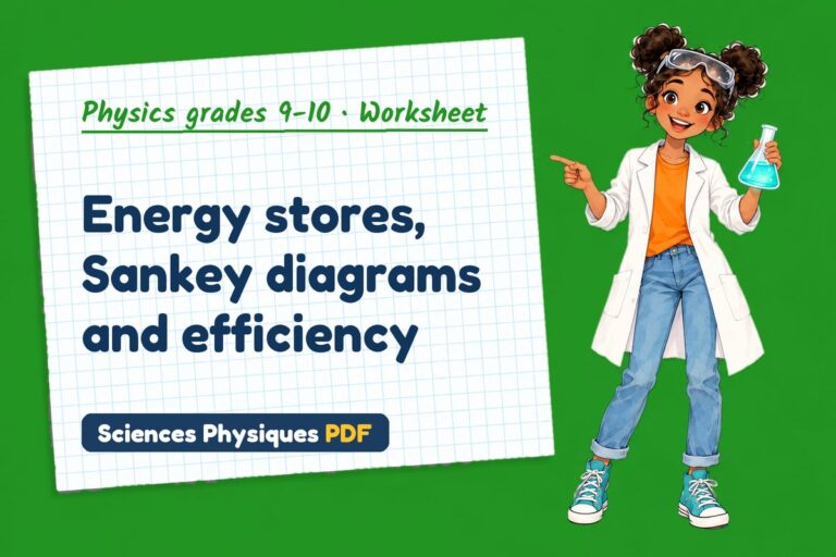 Energy efficiency worksheet with answers for GCSE physics (free PDF download)