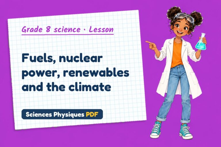 Energy resources notes and lesson for grade 8 science (free PDF download)