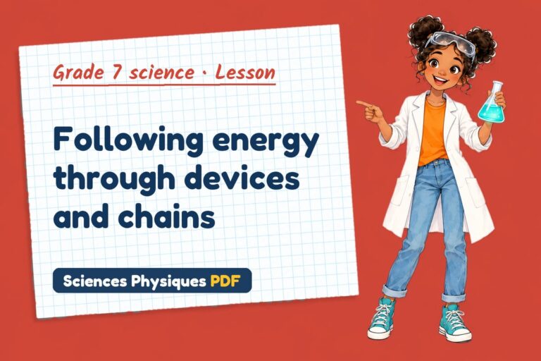 Energy transfers notes and lesson for grade 7 science (free PDF download)