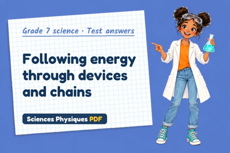 Energy transfers test answers and mark scheme for grade 7 science (free PDF download)