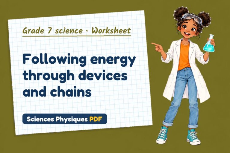 Energy transfers worksheet with answers for grade 7 science (free PDF download)