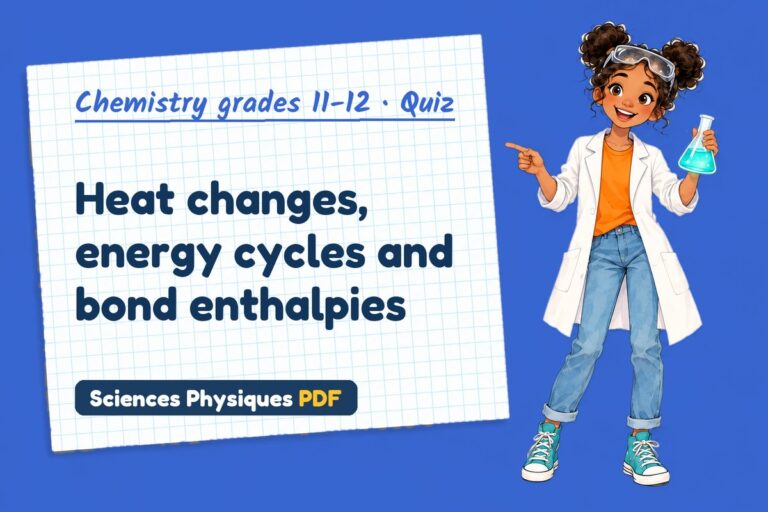 Enthalpy changes quiz for A Level chemistry: 10 questions with answers