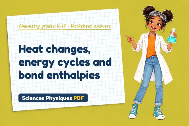Enthalpy changes worksheet answers for A Level chemistry (free PDF download)