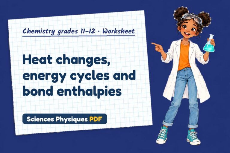Enthalpy changes worksheet with answers for A Level chemistry (free PDF download)