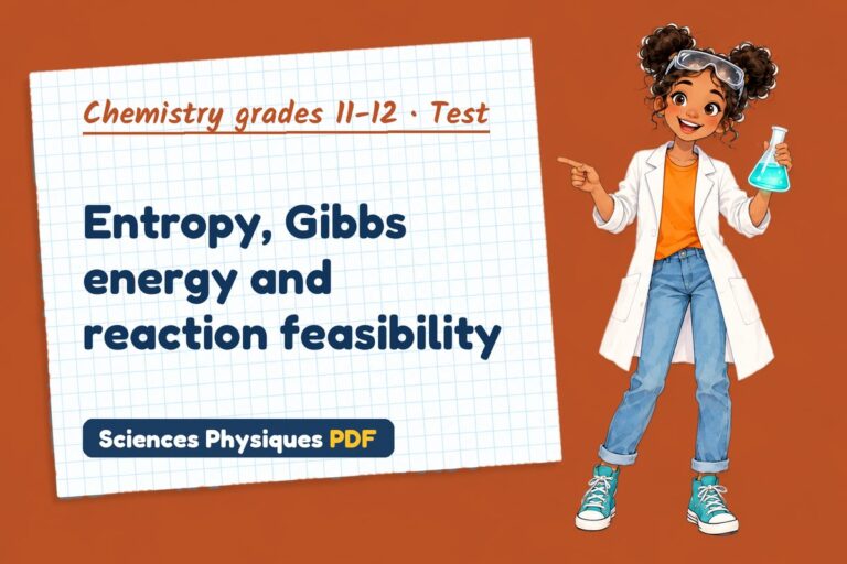 Entropy Gibbs energy test with answers for A Level chemistry (free PDF download)
