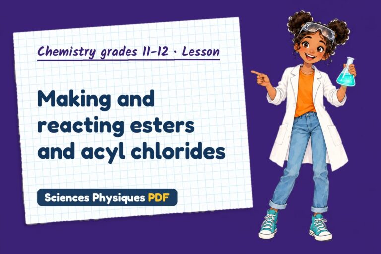 Esterification notes and lesson for A Level chemistry (free PDF download)