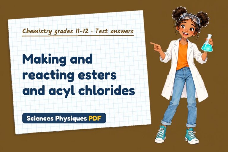 Esterification test answers and mark scheme for A Level chemistry (free PDF download)