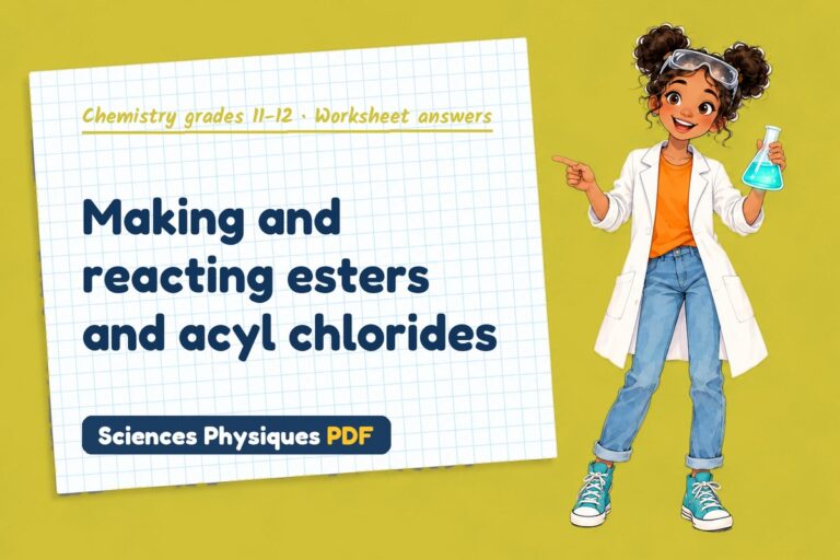 Esterification worksheet answers for A Level chemistry (free PDF download)