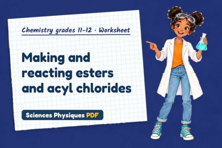 Esterification worksheet with answers for A Level chemistry (free PDF download)