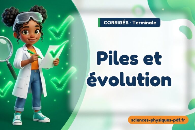 Piles et évolution : corrigé des exercices sciences physiques terminale – PDF gratuit à télécharger et imprimer