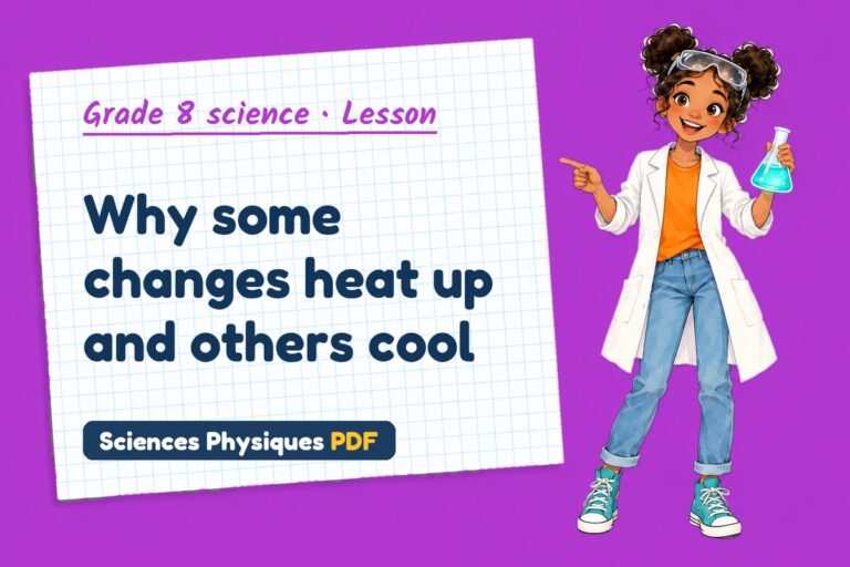 Exothermic endothermic notes and lesson for grade 8 science (free PDF download)