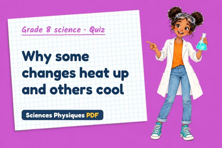 Exothermic endothermic quiz for grade 8 science: 10 questions with answers