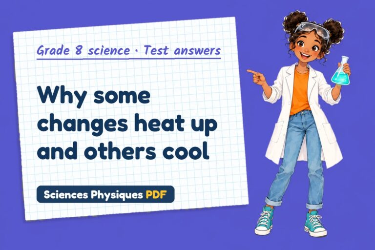 Exothermic endothermic test answers and mark scheme for grade 8 science (free PDF download)