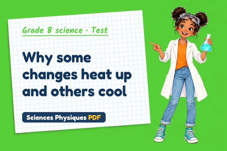 Exothermic endothermic test with answers for grade 8 science (free PDF download)