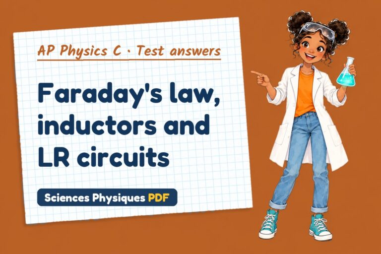 Faraday’s law test answers and mark scheme for AP Physics C (free PDF download)