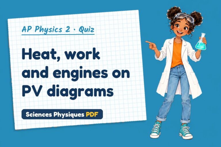 First law thermodynamics quiz for AP Physics 2: 10 questions with answers