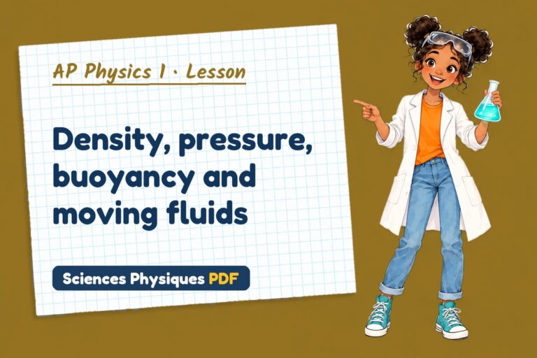 Fluid mechanics notes and lesson for AP Physics 1 (free PDF download)