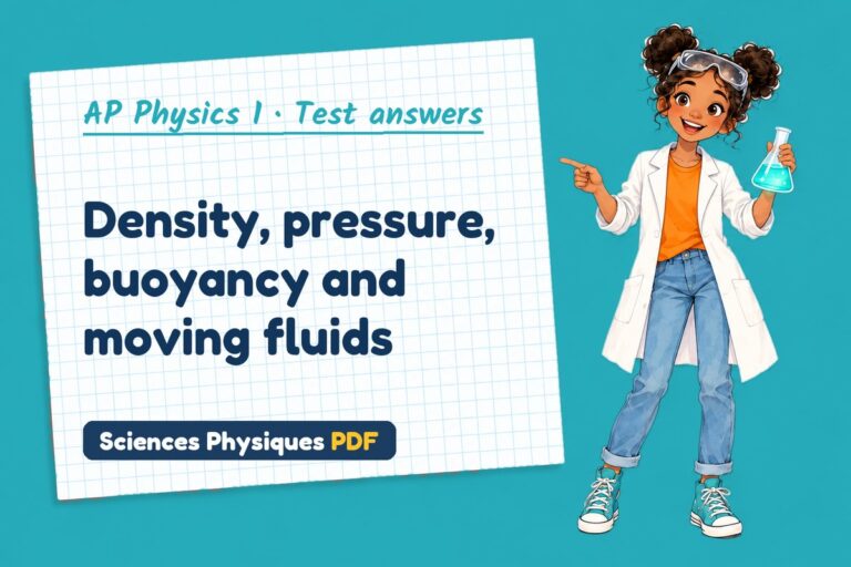 Fluid mechanics test answers and mark scheme for AP Physics 1 (free PDF download)
