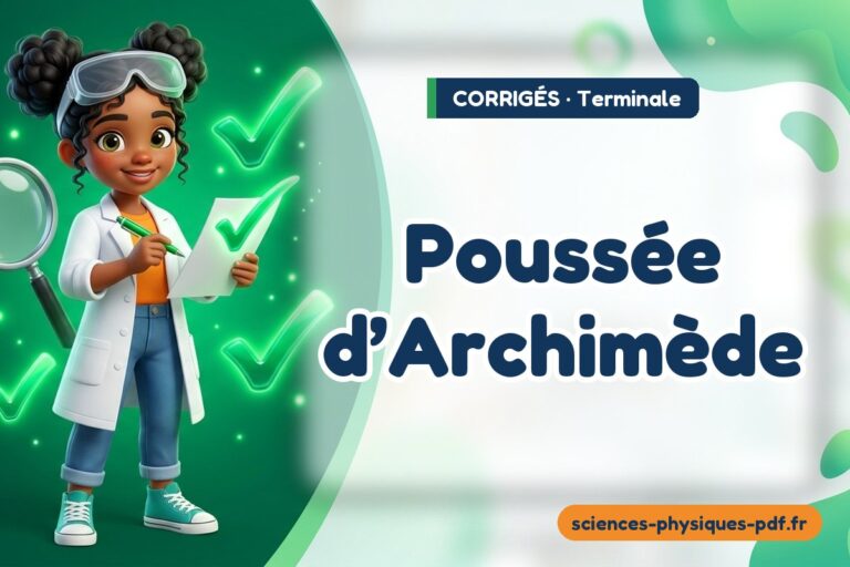 Poussée d’Archimède : corrigé exercices de sciences physiques terminale – PDF gratuit à télécharger et imprimer