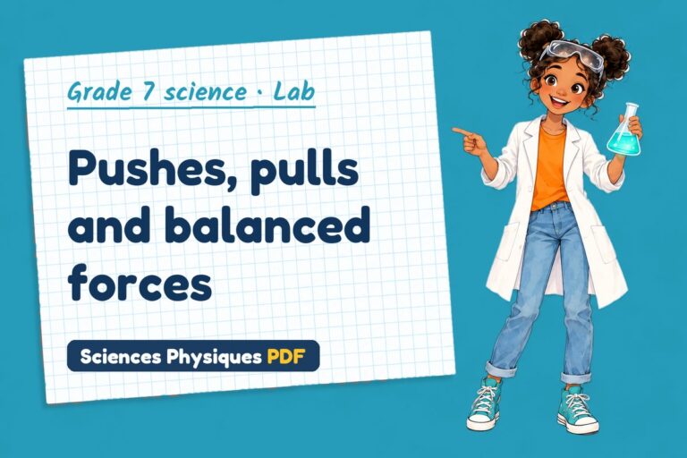 Forces lab for grade 7 science: practical with sample results (free PDF download)
